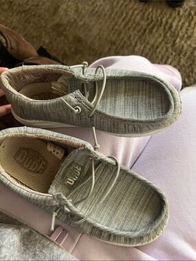 Hey Dude Kids Gray Striped Slip-On Sneakers